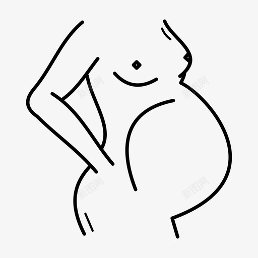 孕妇9个月孕妇产前图标svg_新图网 https://ixintu.com 产前 孕妇 孕妇9个月 怀孕阶段