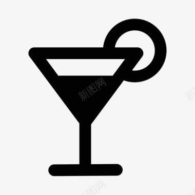 鸡尾酒酒精玻璃杯图标图标