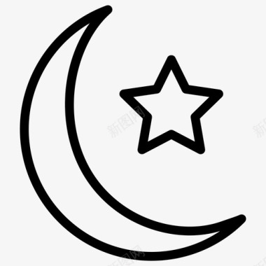 月亮夜晚行星图标图标