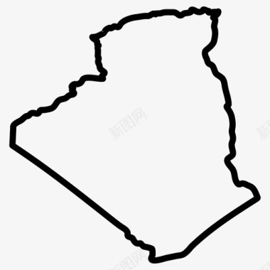 阿尔及利亚地图非洲国家地图薄图标图标