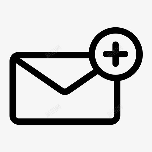 添加消息邮件新建图标svg_新图网 https://ixintu.com 新建 添加消息 移动应用程序 邮件