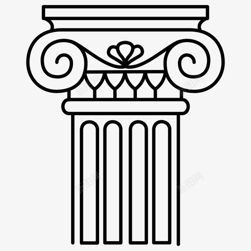 罗马柱古代古董图标svg_新图网 https://ixintu.com 古代 古董 希腊 建筑 科林斯 罗马柱