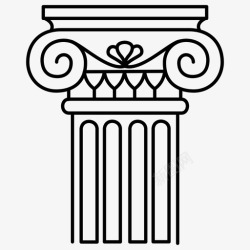 科林罗马柱古代古董图标高清图片