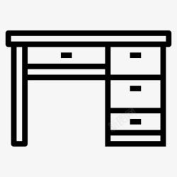 公用场所办公桌家具工作场所图标高清图片
