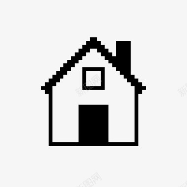 像素化的家建筑房子图标图标