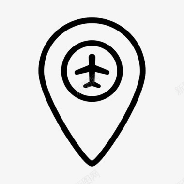 机场位置地图飞机图标图标