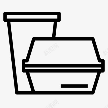 食品容器一次性包装图标图标