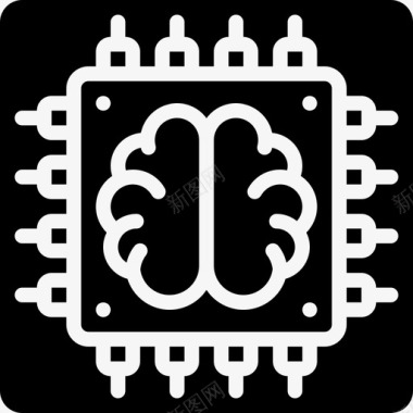 脑芯片人工智能图标图标