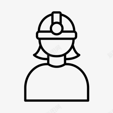 建筑工人女性人图标图标
