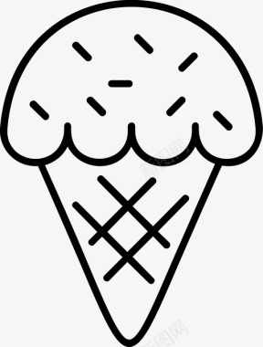 甜筒冰淇淋凉爽炎热的天气图标图标