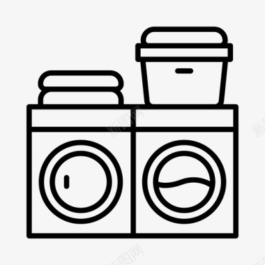 洗衣房电器干衣机图标图标