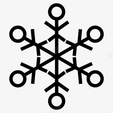 雪晶图案雪花图标图标