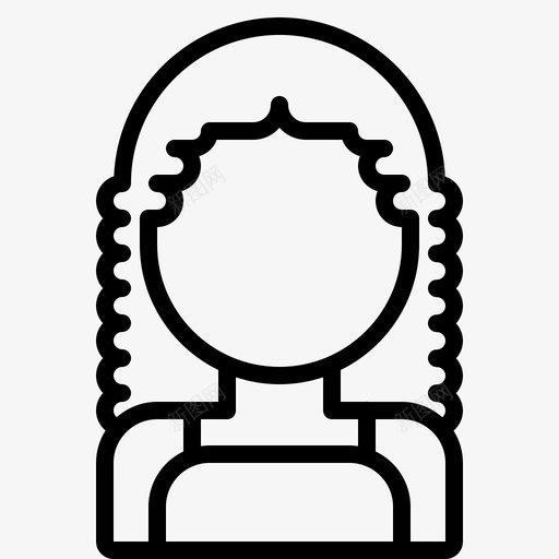 头像发型人物图标svg_新图网 https://ixintu.com 人物 发型 头像 女人