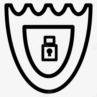盾牌储物柜匿名钥匙图标图标