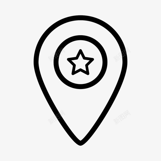 位置推荐地图星星图标svg_新图网 https://ixintu.com 位置推荐 地图 旅行 星星