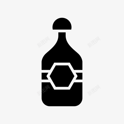 瓶酒精饮料图标svg_新图网 https://ixintu.com 伏特加 包装 瓶 瓶装固体 酒精 饮料