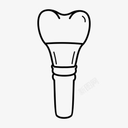 牙修复牙种植体基牙陶瓷图标高清图片