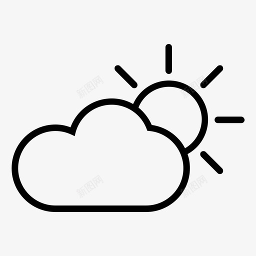 云和太阳预报自然图标svg_新图网 https://ixintu.com 云和太阳 天气 自然 预报