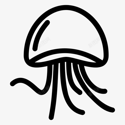 水母海刺图标svg_新图网 https://ixintu.com 刺 水下 水母 海 触手