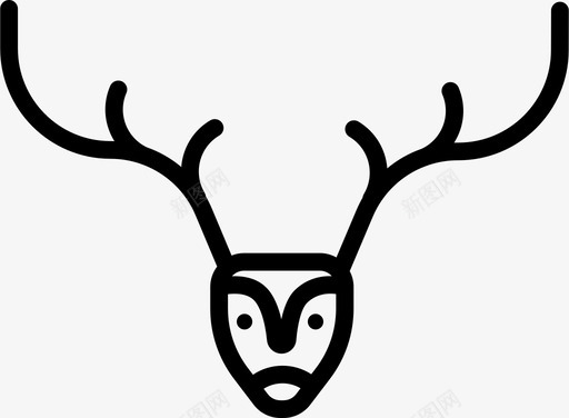 鹿动物脸图标svg_新图网 https://ixintu.com 动物 动物园 脸 驯鹿 鹿