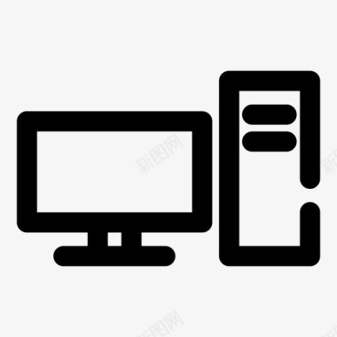 电脑服务器桌面显示器图标图标