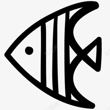 鱼动物涂鸦图标图标