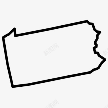 宾夕法尼亚州宾夕法尼亚州地图美国各州地图薄图标图标