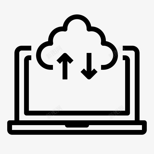 通信云计算机图标svg_新图网 https://ixintu.com 云 数据库 网络 计算机 连接 通信