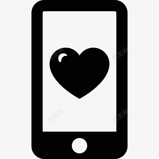 具有心脏技术响应网络的手机图标svg_新图网 https://ixintu.com 具有心脏 响应网络的手机 技术