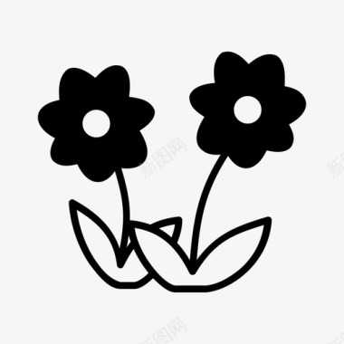 花卉植物性芳香图标图标