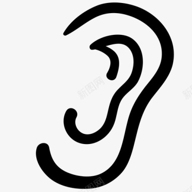 耳听化身基本轮廓涂鸦图标图标