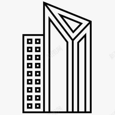 三角现代建筑城市未来派图标图标