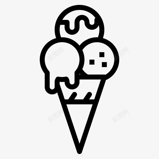 冰激凌蛋卷冰淇淋蛋卷冷的图标svg_新图网 https://ixintu.com 冰淇淋蛋卷 冰激凌蛋卷 冷的 食物甜点