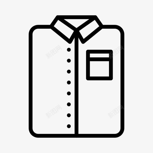 服装布料衬衫图标svg_新图网 https://ixintu.com 布料 服装 穿着 衬衫 购物 购物和电子商务线图标第一卷