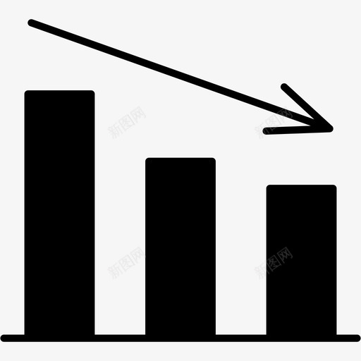 直方图条形图数据图标svg_新图网 https://ixintu.com 下降 减少 图表实心 数据 条形图 直方图