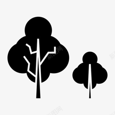 乔木落叶林业图标图标