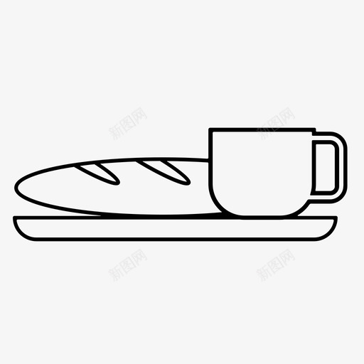 法式面包咖啡早餐咖啡图标svg_新图网 https://ixintu.com 咖啡 早餐 法式面包咖啡 自助餐厅