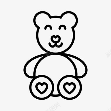 泰迪熊礼物篮子礼物图标图标