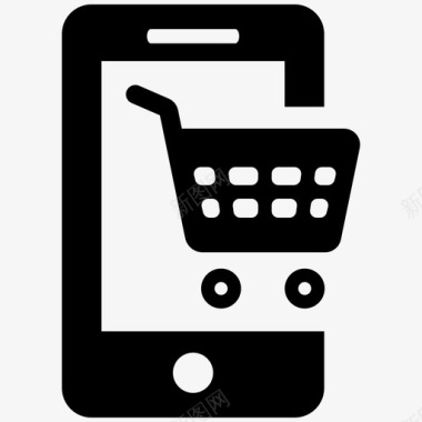 移动购物在线购物电子商务图标图标