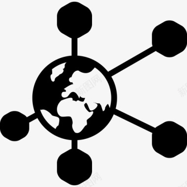 全球通信连接图标图标