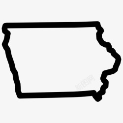 爱荷华州爱荷华州爱荷华州地图美国爱荷华州地图大纲图标高清图片