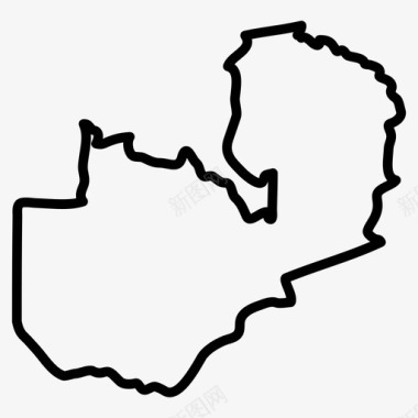 赞比亚地图非洲国家地图薄图标图标