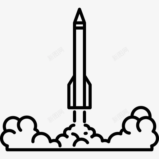 火箭启动太空直线图标svg_新图网 https://ixintu.com 太空 火箭启动 直线