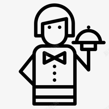 服务员酒吧男招待餐厅图标图标