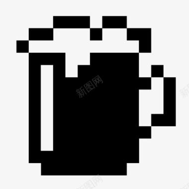 啤酒酒精玻璃杯图标图标