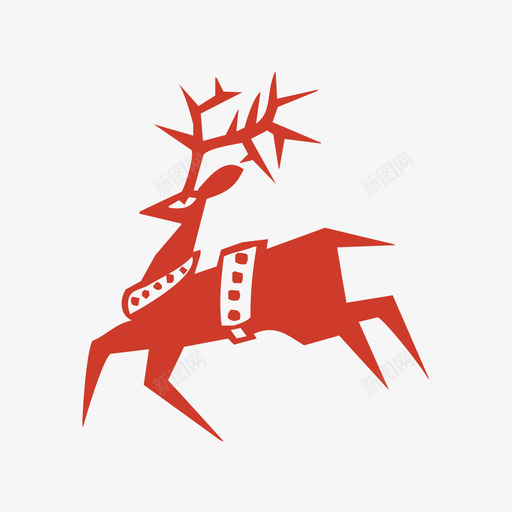 鹿svg_新图网 https://ixintu.com 鹿 动物 animal 简约 填充 单色