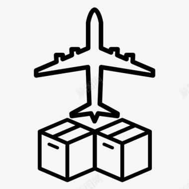 飞机箱子货物图标图标