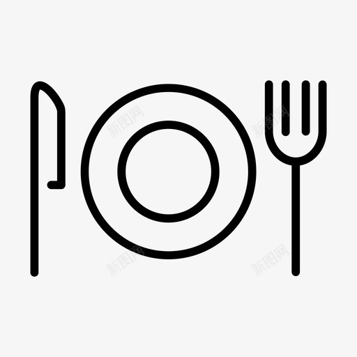 餐厅盘子叉子图标svg_新图网 https://ixintu.com 勺子 厨房设备 叉子 盘子 餐厅