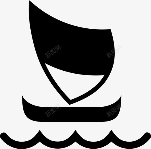帆船海滩享受图标svg_新图网 https://ixintu.com 享受 大海 帆船 度假 海滩