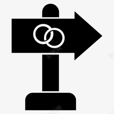 婚礼地点标志订婚戒指图标图标